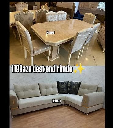 Mebel Dəsti – endirimdə 1199 AZN - Yemək otağı üçün masa və 6 ədəd