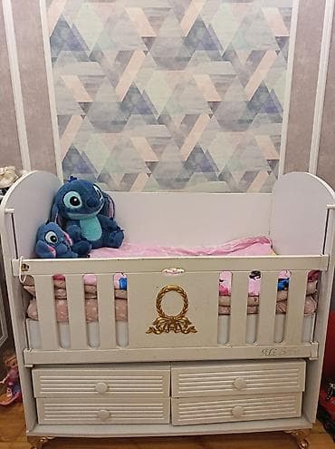 intex matras: Uşaq beşiyi – “Ali bebe” model - Material: ağ rəngli MDF/taxta — 1