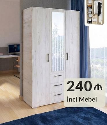 Yeni, 3 qapılı, Güzgülü, Ağ, Açılan, Düz dolab lalafo.az -da Yeni, 3 qapılı, Güzgülü, Ağ, Açılan, Düz dolab