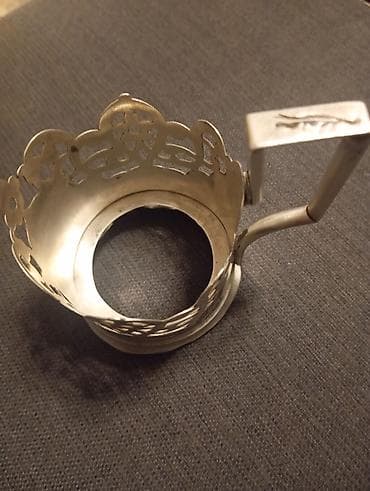 dam: Gümüş stəkanaltı (podstakanik) - Material: 875 əyarlı gümüş — 6