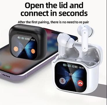 airpods 2 sol: Bluetooth qulaqlıq + ekranlı şarj qutusu - Avtomatik qoşulma: İlk — 1