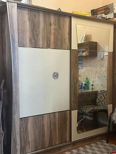 kupe maşınlar: Sürgülü qapılı paltar şkafı - Material: laminat (ağac teksturası + — 1