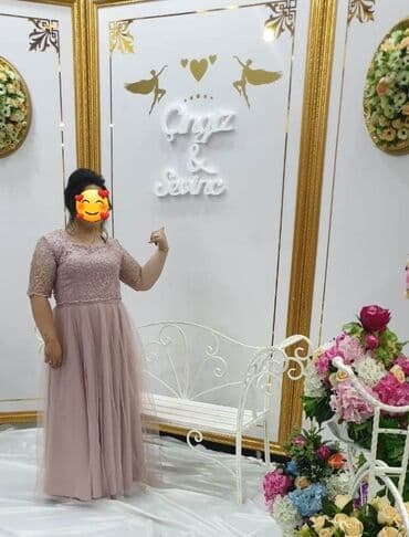 nişan donları 2020: Zərif ziyafət donu – pudra/çəhrayı tonlarda, uzun model. - Üst hissə — 1