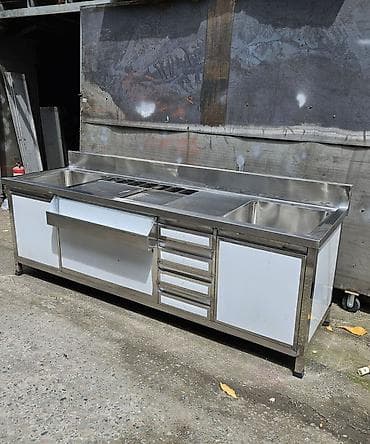 dəmir dolab: Paslanmayan poladdan peşəkar mətbəx iş stolu - Material: tam — 1