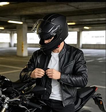 moto nomreleri: Kaska Endirimlə 35-azn Tam üzlü motosiklet dəbilqəsi mat qara Ünvan Q — 8