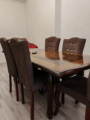 Qonaq otağı üçün, Açılmayan, Dördbucaq masa, 6 stul — 1