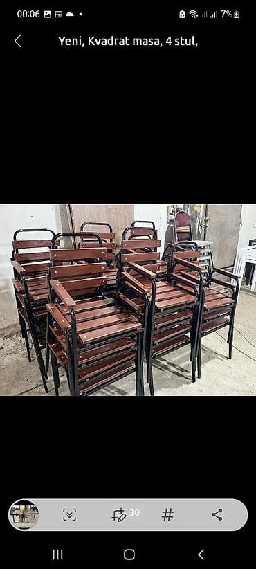 nar gulu: Yeni, Dördbucaq masa, 10 stul, Açılmayan, Stullar ilə, Taxta — 6