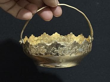 Məhsul: SSRİ dönəmində qalan mis qəndqabı • Material: Metal, qızılı
