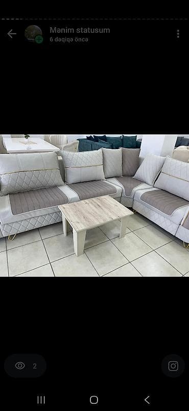 dəri divan: Künc divan, Yeni, Parça, Pulsuz çatdırılma — 2