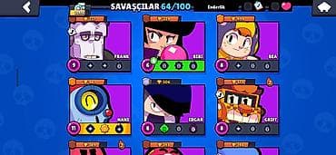 nintendo 2ds: Brawl Stars hesabı – 64/100 döyüşçü Ümumi: - Hesabda 64 döyüşçü — 5