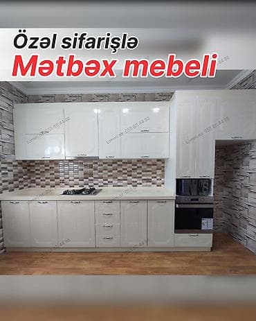 Özəl sifarişlə hazırlanan mətbəx mebeli - Klassik üslublu, krem — 1