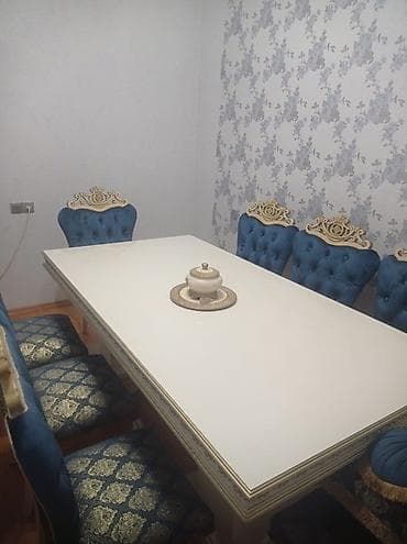 divan dəsdi: Klassik üslubda qonaq otağı dəsti - Yemək masası: iri ölçülü — 4