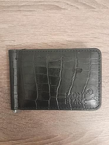 Portmone, pulqabıları: Maqnitli Montblanc pul klipi/kartlıq - Rəng: qara - Material — 1