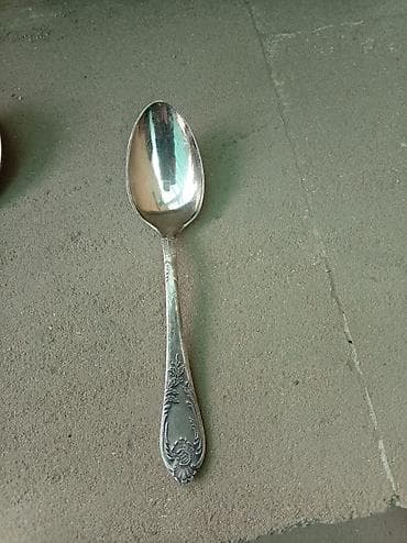 qedimi sufre: Antik dekorativ qaşıqlar dəsti - Material: metal (gümüşü rəngdə) — 4
