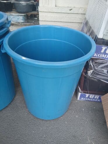 suse saxlama qablari: Mavi plastik çən/qutu – qapaqlı - Material: möhkəm plastik (PE) - — 3