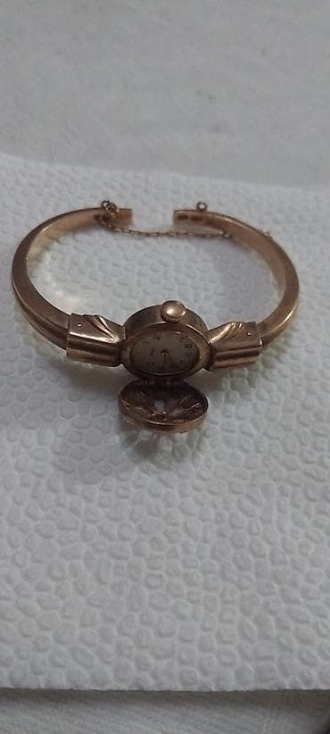 bil: Qadın qolbaq-saat (gizli qapaqlı dizayn) - Material: sarı/roz qızıl — 3
