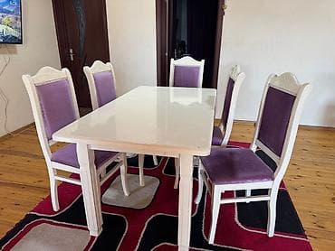 metbex stol stulu: Qonaq otağı üçün, Açılan, Dördbucaq masa, 6 stul — 3