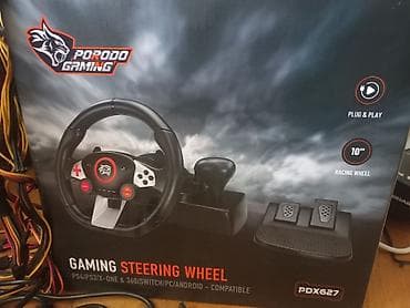 pc setup: Porodo Gaming PDX627 – Gaming Steering Wheel - 10 düymlük racing — 2
