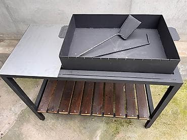 Nasoslar və hidroforlar: Metall manqal masası və kömür qutusu dəsti - Material: qalın metal — 4