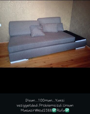 divan 2 əl: Divan, İşlənmiş, Bazasız, Parça, Çatdırılma yoxdur — 1