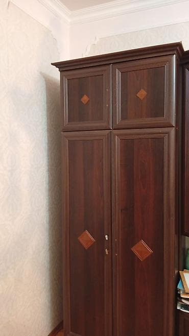 shkaf: 2 qapılı, Qəhvəyi, Digər material, Açılan, Düz dolab — 2