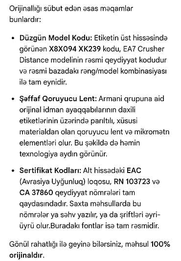 manto az: ORGİNAL EA7 CRUSHER ------BELƏ ELAN HEC BİR AZ SAYTINDA YOXDU Brend — 10