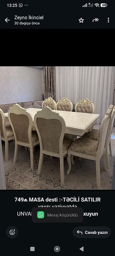 stol stul: *749₼ MASA desti :-TƏCİLİ SATILIR* yaxşı vəziyyətdə UNVAN:-masazıe — 1