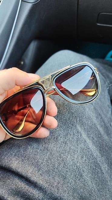 Premium gün eynəyi – retro aviator dizaynı - Çərçivə: parlaq qızılı — 1