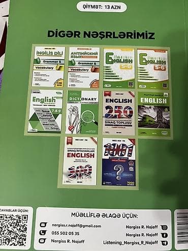 Kitablar və jurnallar: Məhsul: “English – Qrammatik Qeydlər və Test Toplusu” (I hissə) — 2