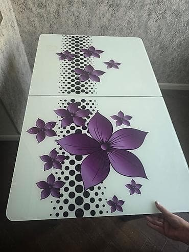 Mətbəx masası, Açılan, Şüşə, Dördbucaq masa