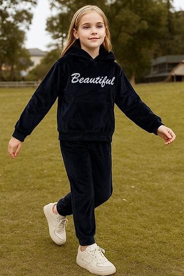 Şalvarlar: Uşaq idman dəsti – kapüşonlu svitşot və şalvar - Rəng: tünd lacivərt — 1