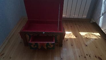 Сундуки: Rəngli naxışlı qiz aqaci sandıq - Material: bərk ağac, əllə oyma — 3
