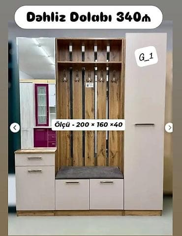 balaca skaflar: Dəhliz dolabı – model G_1 - Ölçü: 200 × 160 × 40 sm - Material və — 1