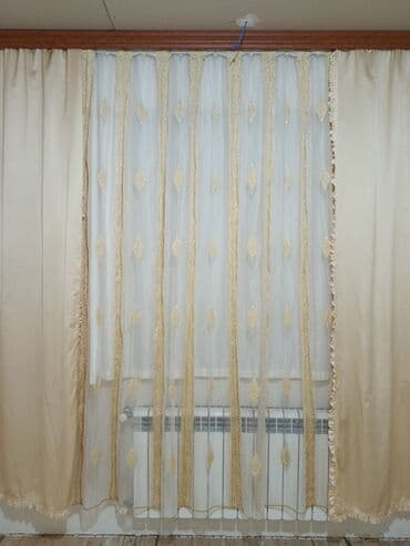 yataq otağı üçün pərdələr: İşlənmiş, Pərdə, rəng - Bej — 5