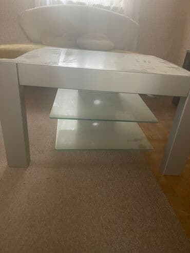 тв стенд: Б/у, Прямой ТВ стенд, С полками, Стеклянный — 1