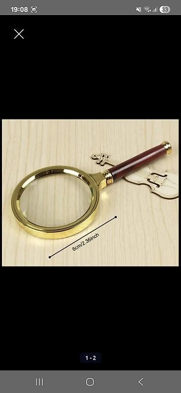 Настольные наборы: Çərçivəli böyüdücü şüşə - Linza diametri: 6 sm (2.36 inch) - — 1