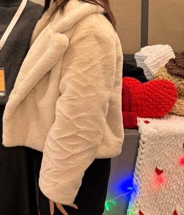 qadın qış geyimləri: Kürk, Stradivarius, S, rəng - Bej — 3
