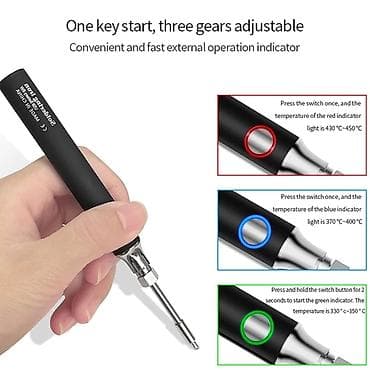 Gözəl dizaynlı, akumlyatorlu lehim aparati. Type C ile zaryadka yiqir