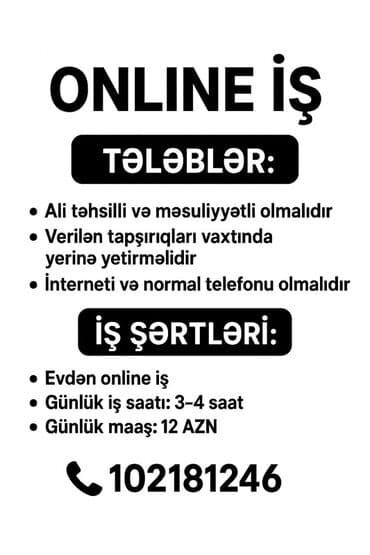 günlük maaş is elanları: Оператор Call-центра требуется, Без опыта, Ежедневно оплата — 1