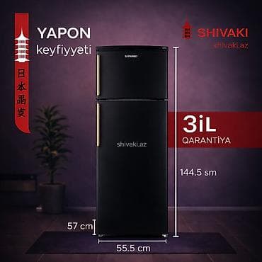 Yeni 2 qapılı Shivaki Soyuducu Satılır, rəng - Qara, Kredit var