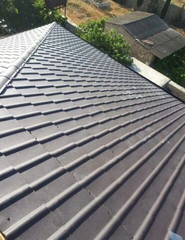 işlənmiş dəmir şifer: Metal dam örtükləri, rəng - Qara, Zəmanətli — 4