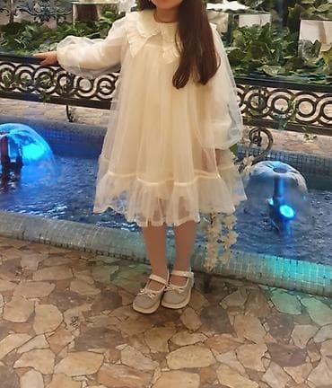 Игрушки: Qız uşaqları üçün zərif ağ paltar - Rəng: krem/ağ - Dizayn: ikiqat — 1