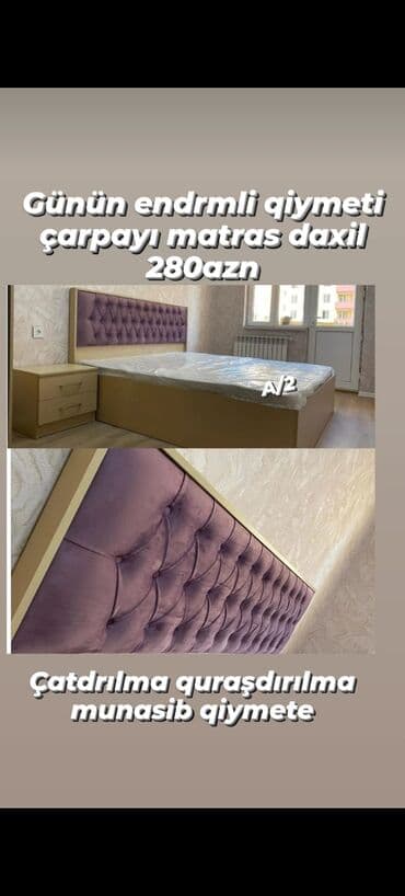 taxt setkasi: Yeni, İkinəfərlik çarpayı, Bazasız, Matras ilə, Siyirməsiz, Türkiyə — 5