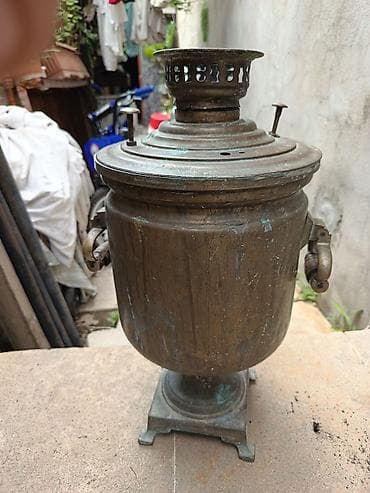 bas gitara: Məhsul: Antik 7 L mis samovar Təsvir: - Klassik kömür/od ilə işləyən — 5