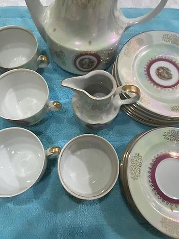 1998 ne ilidi: Qəhvə dəsti, rəng - Ağ, Farfor, 6 nəfərlik, Çexiya — 2