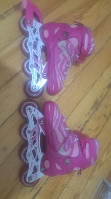 Roliklər: Uşaq üçün inline konkiseti – çəhrayı rəng - Təkər sayı: 4 (hər — 3