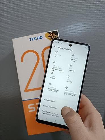 sony xperia z: Tecno Spark 20C, 128 GB, rəng - Ağ, İki sim kartlı — 2