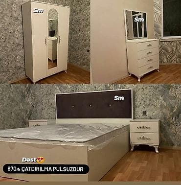 taxt dolab: 2 təknəfərlik çarpayı, Dolab, Komod, Termo, Azərbaycan, Yeni — 2