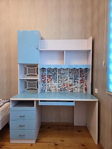 salon dolab: Uşaq/yeniyetmə otağı üçün mebel dəsti - Tərkib: Tək nəfərlik çarpayı — 2