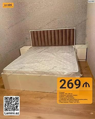 islenmis matras: Laconic & Minimalish üslubda çarpayı - Model: Kod 4402 - Ölçü — 1